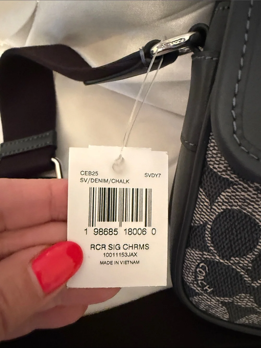 💙Coach NWT Blue Racer Crossbody Bag In Signature Canvas With Crossbody & Charms